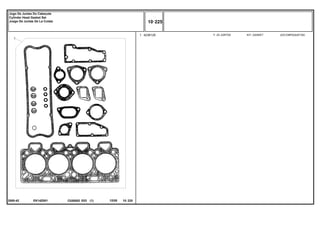 EK14Z001
2000-42
1 4236129 1 KIT, GASKET JGO.EMPAQUETAD.
JG.JUNTAS
C026502 E03 12/05
(1)
10 225
Jogo De Juntas Do Cabeçote
Cylinder Head Gasket Set
Juego De Juntas De La Culata
10 225
-
Menu Símbolos
 