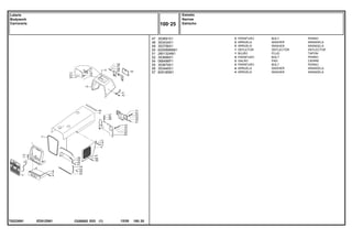 ED51Z061
T0223091
47
48
49
50
51
52
54
55
56
57
353691X1
353434X1
353756X1
6200896M91
2801324M1
353688X1
068496P1
353679X1
353446X1
829185M1
2
2
2
1
1
4
2
4
4
4
BOLT PERNO
WASHER ARANDELA
WASHER ARANDELA
DEFLECTOR DEFLECTOR
PLUG TAPON
BOLT PERNO
PAD CIERRE
BOLT PERNO
WASHER ARANDELA
WASHER ARANDELA
PARAFUSO
ARRUELA
ARRUELA
DEFLETOR
BUJÃO
PARAFUSO
GALÃO
PARAFUSO
ARRUELA
ARRUELA
C026502 E03 12/05
(1)
Estreito
Narrow
Estrecho
100 25
Lataria
Bodywork
Carroceria
100 25
-
Menu Símbolos
 