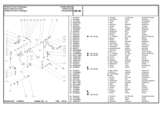 EL89Z013
022840N1ADV
105-125 No
105-120 No
105-130 No
105-150 No
105-140 No
1
2
3
4
5
6
7
8
9
10
11
12
13
14
15
16
17
18
19
20
21
22
23
24
24
25
26
27
28
29
30
31
32
33
34
35
36
37
38
39
40
41
42
43
44
45
46
47
361332X1
027948S1
181150M1
3588673M1
339376X1
339402X1
2802224M1
195708M1
353540X1
027511S1
353430X1
026648N1
058425P1
353437X1
353439X1
353888X1
352438X1
036854S1
29951X1
2800888M91
1001489M1
3146699M91
2802114M91
1482675M1
1482677M1
1482670M1
339469X1
361203X1
3589503M1
027960N1
352438X1
3145369M1
354059X1
832813M1
487096M1
357515X1
2801075M1
2801172M1
2801154M1
027955P1
195663M1
181958M1
022524S1
027958N2
354055X1
027750N2
1669096M2
180812M1
1
1
1
1
1
1
1
1
1
1
1
1
1
1
1
1
1
1
4
1
2
2
1
X
X
3
1
2
1
1
2
2
10
10
1
1
1
1
1
1
1
1
1
1
1
1
4
X
COTTER PIN PASADOR DOUBLE
LEVER PALANCA
LOCK RETENEDOR
PIN PASADOR
WASHER ARANDELA
NUT TUERCA
SPRING RESORTE
CRAMP PASADOR
BOLT PERNO
STOP PARO
NUT TUERCA
KIT, ROD JUEGO DE BIELAS
ARM BRAZO
NUT TUERCA
WASHER ARANDELA
BOLT PERNO
CIRCLIP CIRCULITO
LEVER PALANCA
SHOES ZAPATAS
BRACKET SOPORTE
O RING JUNTA TORICA
KIT, ROD JUEGO DE BIELAS
LEVER PALANCA
SHIM CALCE
SHIM CALCE
WASHER ARANDELA
CIRCLIP CIRCULITO
BOLT PERNO
LOCK RETENEDOR
PEDAL PEDAL
CIRCLIP CIRCULITO
WASHER ARANDELA
DOWEL CENTRAJE
PIN PASADOR
BUTTON PULSADOR
NUT TUERCA
COTTER PASADOR ABIERTO
WASHER ARANDELA
RING ARO
ROD VARILLA
NUT TUERCA
SPRING RESORTE
ROD VARILLA
PEDAL PEDAL
COTTER PIN PASADOR DOUBLE
PEDAL PEDAL
SHIM CALCE
WASHER ARANDELA
CUPILHA
ALAVANCA
TRAVA
PINO
ARRUELA
PORCA
MOLA
GRAMPO
PARAFUSO
BATENTE
PORCA
CJ. TIRANTE
BRAÇO
PORCA
ARRUELA
PARAFUSO
ANEL TRAVA
ALAVANCA
ENGRAXADEIRA
SUPORTE
ANEL "O"
CJ. TIRANTE
ALAVANCA
CALÇO
CALÇO
ARRUELA
ANEL TRAVA
PARAFUSO
TRAVA
PEDAL
ANEL TRAVA
ARRUELA
CONTRAPINO
PINO
BOTÃO
PORCA
PASSADOR
ARRUELA
ANEL
TIRANTE
PORCA
MOLA
TIRANTE
PEDAL
CUPILHA
PEDAL
CALÇO
ARRUELA
C026502 E03 12/05
(1)
105 90
2 Rodas Motrizes
2 Wheels Drive
2 Ruedas Motriz
Pedais Do Freio E Embreagem
Brake Pedals And Clutch
Pedales De Freno Y Embrague
105 90
-
Menu Símbolos
 