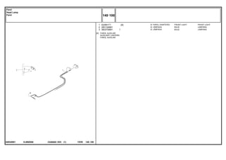 EJ69Z006
049349N1
[A] FAROL AUXILIAR
AUXILIARY LANTERN
FAROL AUXILIAR
1
2
3
022661T1
2801348M1
3603706M1
2
2
2
1
[A] FRONT LIGHT FRONT LIGHT
BULB LAMPARA
BULB LAMPARA
FAROL DIANTEIRO
LÂMPADA
LÂMPADA
C026502 E03 12/05
(1)
140 100
Farol
Head Lamp
Farol
140 100
-
Menu Símbolos
 