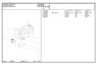 EM52Z021
T0212010
25-360 No
1
2
3
4
5
6
7
063274N1
3700450M1
063142N1
354441X1
021020P2
027014P1
899297M1
1
2
1
2
1
8
1
TRANSMISSION TRANSMISION
SPRING RESORTE
BEARING FLANGE BEARING FLANGE
BOLT PERNO
COVER CUBIERTA
PAD ALMOHADILLA
PLUG TAPON
CX. TRANSMISSÃO
MOLA
PORTA ROLAMENTO
PARAFUSO
TAMPA
TAMPÃO
BUJÃO
C026502 E03 12/05
(1)
25 120
Constant Mesh
Constant Mesh
Constant Mesh
Transmissão 12 Velocidades
12 Speed Transmission
Transmision 12 Velocidades
25 120
-
Menu Símbolos
 