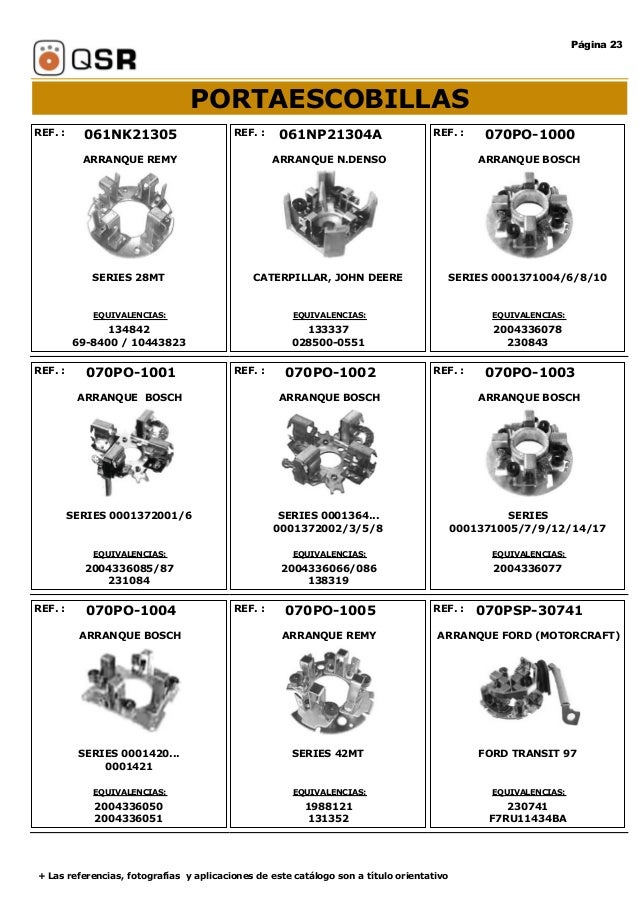 Catalogo Piesas Alternador Y Arranque