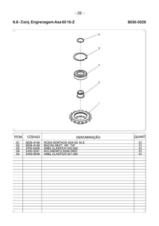 - 28 -
8.8 - Conj. Engrenagem Asa 60 16-Z 8036-3028
 