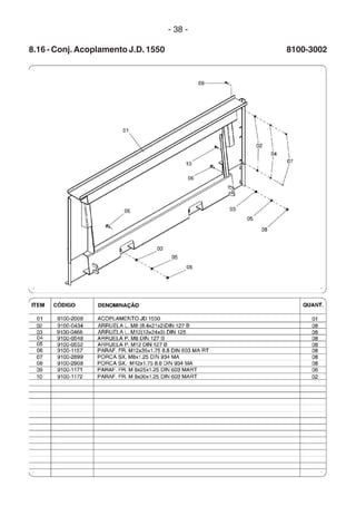 - 38 -
8.16 - Conj. Acoplamento J.D. 1550 8100-3002
 