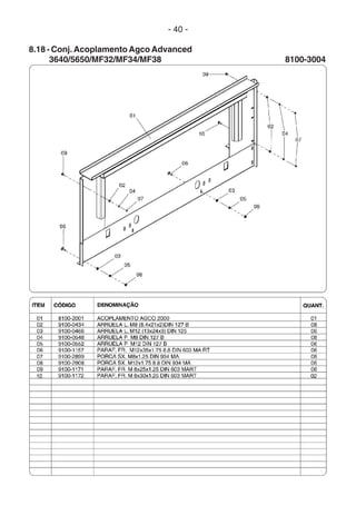 - 40 -
8.18 - Conj. Acoplamento Agco Advanced
3640/5650/MF32/MF34/MF38 8100-3004
 