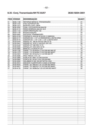 - 62 -
8.35 - Conj. Transmissão NH TC 55/57 3630 / 8204-3001
 