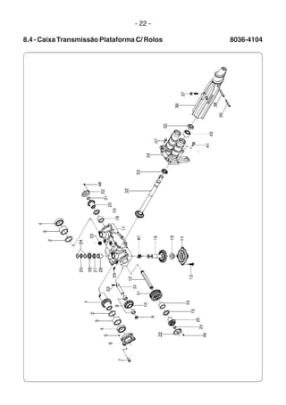 - 22 -
8.4 - Caixa Transmissão Plataforma C/ Rolos 8036-4104
 