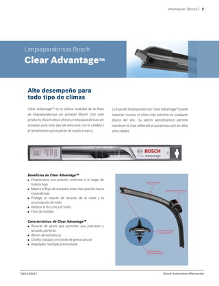 Plumas limpiaparabrisas Bosch Clear Advantage™: Instalación y