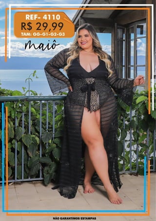 NÃO GARANTIMOS ESTAMPAS
R$ 29,99
REF- 4110
TAM: GG-G1-G2-G3
maiô
 