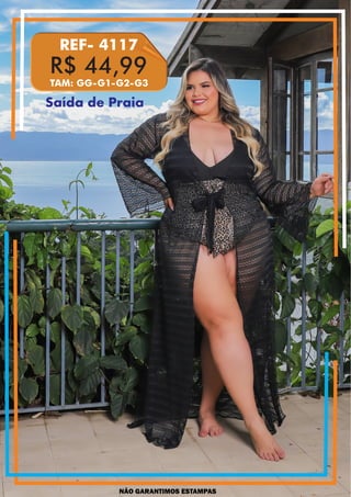 NÃO GARANTIMOS ESTAMPAS
R$ 44,99
REF- 4117
TAM: GG-G1-G2-G3
Saída de Praia
 
