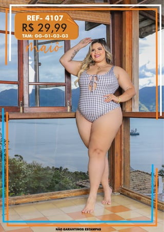 NÃO GARANTIMOS ESTAMPAS
R$ 29,99
REF- 4107
TAM: GG-G1-G2-G3
maiô
 