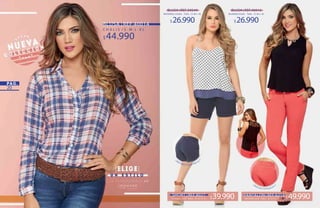 20
MATERIAL/Drill Tallas /8·10 ·12 ·14 $49.990SHORT|REF.8027
$39.990MATERIAL/Drill Tallas /8·10 ·12 ·14
//R E F.6214/Pa pa y a //
//R E F.8027/Azul Na vy /
/
MATERIAL/Chalis Talla /S ·M·L ·XL BLONDA/Chalis Talla /S ·M·L ·XL
$26.990 $26.990
BLUSA|REF.39549 BLUSA|REF.40016
C H A L I S / S · M · L · X L
$44.990
BLUSA|REF.40014
PANTALÓN|REF.6214
 