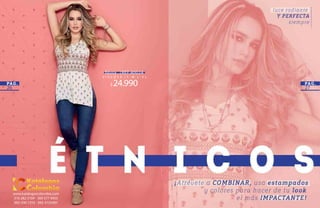 2726
V I S C O S A / S · M · L · X L
blusa |REF.40024
$24.990
www.katalogoscolombia.com
316 282 3104 - 304 577 9455
092-330 1253 - 092-3155407
 