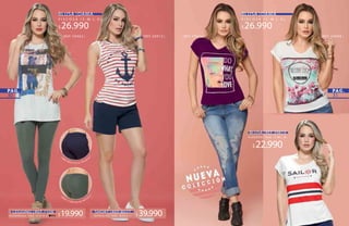 3130
SHORT|REF.8027
$39.990MATERIAL/Drill Tallas /8·10 ·12 ·14
ALGODÓN / Talla /S ·M·L ·XL
$22.990
BLUSA|REF.39819
V I S C O S A / S · M · L · X L
$26.990
BLUSA|DAMA
|RE F.39 9 3 6 | |REF.3989 8 |
//REF.7108/V erde Milita
r//
//R EF.8027/Azul Os curo
//
LEGGING |REF.7108
$19.990ALGODÓN/Lycra Tallas /8·10 ·12 ·14
V I S C O S A / S · M · L · X L
$26.990
BLUSA|DAMA
|REF.39962 | |REF.39 9 1 5|
 