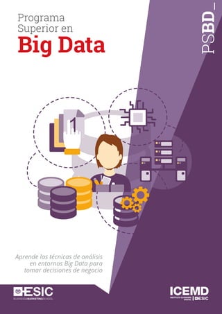 BUSINESS&MARKETINGSCHOOL
PSBD_
Aprende las técnicas de análisis
en entornos Big Data para
tomar decisiones de negocio
Programa
Superior en
Big Data
 