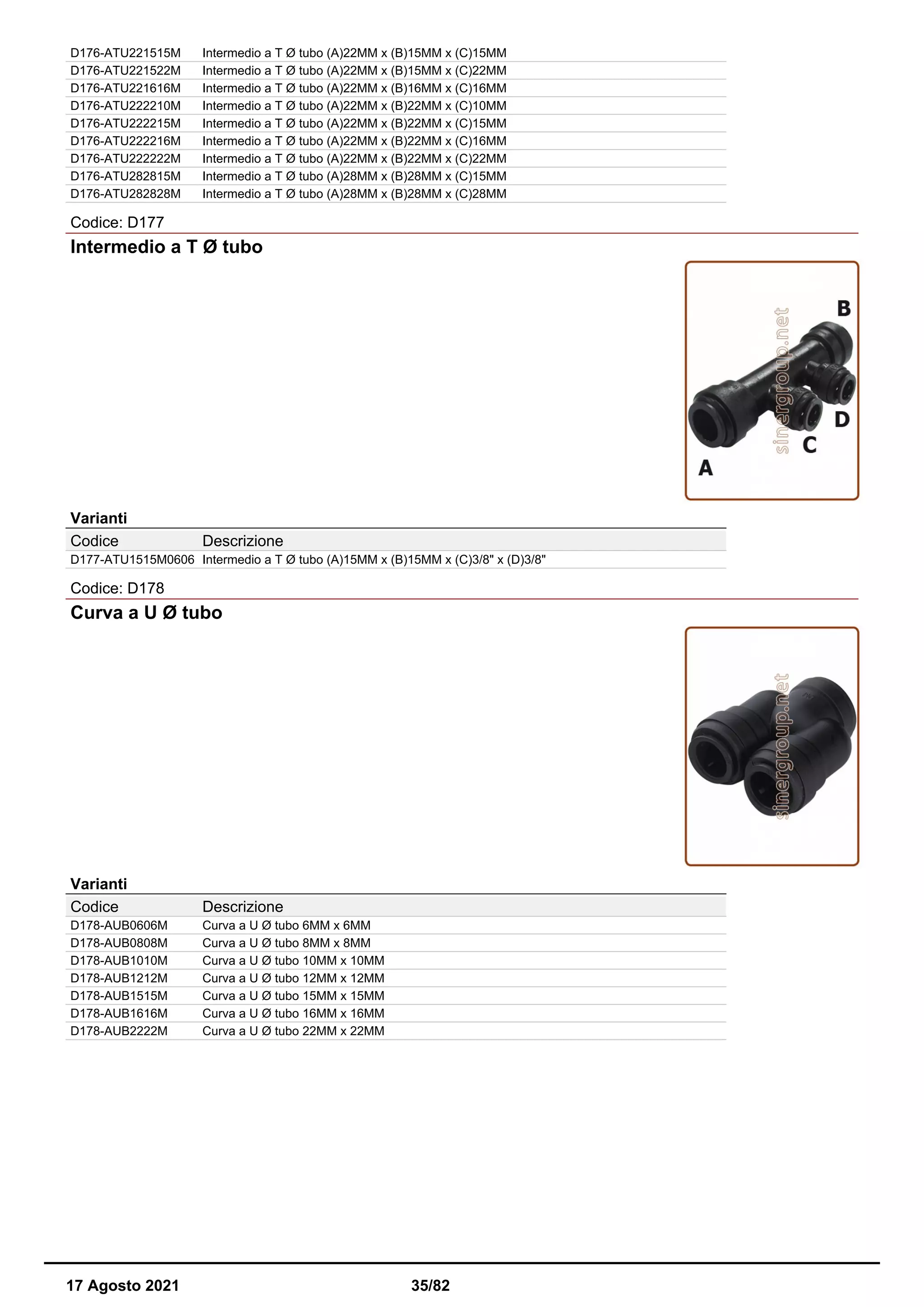 Raccordi a innesto rapido DM fit catalogo PDF