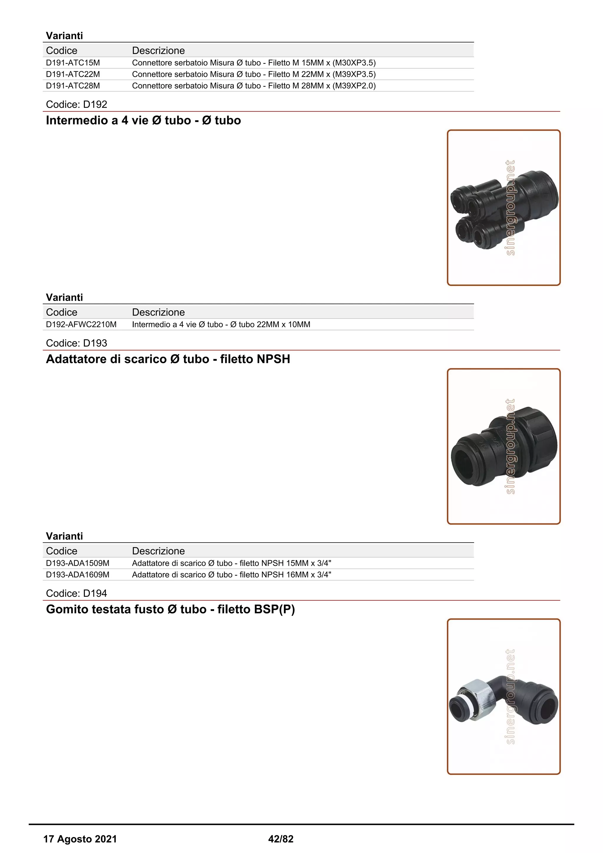 Raccordi a innesto rapido DM fit catalogo PDF Free Download