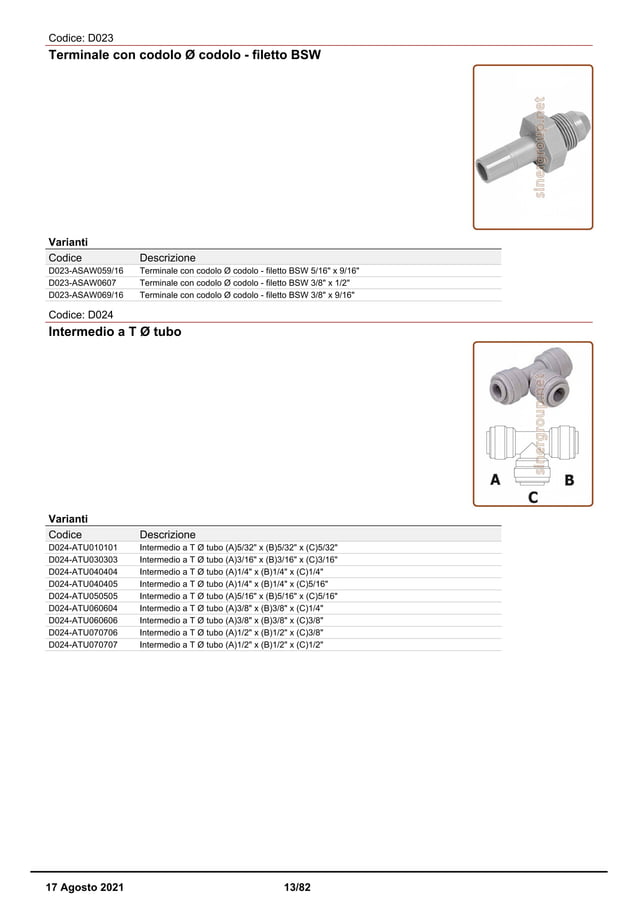 Raccordi a innesto rapido DM fit catalogo PDF