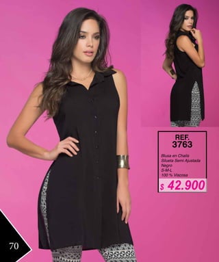 Blusa en Chalis
Silueta Semi Ajustada
Negro
S-M-L
100 % Viscosa
REF.
3763
70
$ 42.900
 