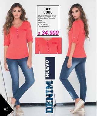 Blusa en Viscosa Strech
Silueta Semi Ajustada
Coral
S-M-L-XL
91 % Viscosa
9 % Elastano
REF.
3908
NUEVO
82
$ 34.900
 