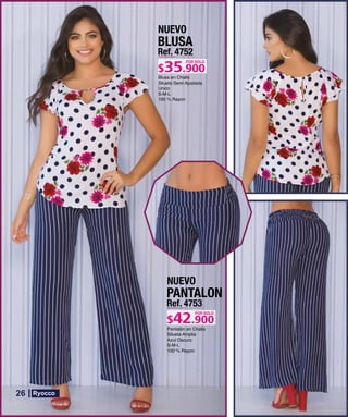 BLUSA
Ref. 4752
POR SOLO
NUEVO
PANTALON
Ref. 4753
S-M-L
POR SOLO
NUEVO
26
 