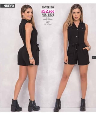 NUEVO ENTERIZO
REF. 5576
Vestido Enterizo en
Chalis
Silueta Ajustada
Negro
S-M-L
100 % Rayon
15
$52.900
 