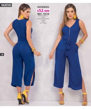 NUEVO
ENTERIZO
REF. 5574
Vestido Enterizo en
Chalis
Silueta Semi Ajustada
Azul Rey
S-M-L
100 % Rayon
18
$52.900
 