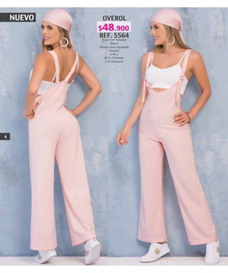 NUEVO OVEROL
REF. 5564
Overol en Poliester
Strech
Silueta Semi Ajustada
Rosado
S-M-L
95 % Poliester
5 % Elastano
4
$48.900
 