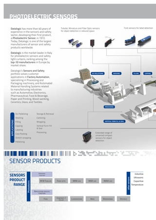 Catalogo Sensores - Datalogic | PDF