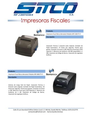 Catalogo Impresoras Fiscales