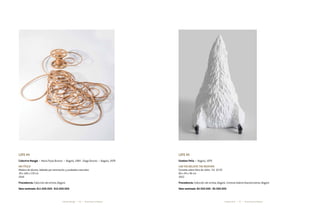 56 57* Darte Social La Subasta * Darte Social La SubastaEsteban Peña *Colectivo Mangle *
Lote 44
Colectivo Mangle * María Paula Álvarez * Bogotá, 1984 - Diego Álvarez * Bogotá, 1978
Sin título
Madera de okume, doblado por laminación y acabados naturales
18 x 146 x 110 cm
2014
Procedencia: Colección del artista, Bogotá
Valor estimado: $11.000.000 - $13.000.000
Lote 45
Esteban Peña * Bogotá, 1979
Can you believe the weather
Esmalte sobre fibra de vidrio - Ed. 12/25
66 x 44 x 36 cm
2013
Procedencia: Colección del artista, Bogotá. Cortesía Galería Nueveochenta, Bogotá
Valor estimado: $4.500.000 - $5.500.000
 