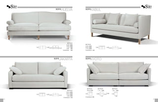 0,92
1,00
0,45
0,63
0,90
1,00
0,43
0,60
METRAJE
2,30: 16,00
2,00: 15,00
1,70: 13,00
0,95: 8,00
Funda Brazos: 1,50
METRAJE
	2,30:	
12,50
	2,00:	
12,00
	1,70:	
11,50
	0,90:	
7,00
	Funda Brazos:	 1,00
0,85
0,95
0,48
0,85
METRAJE
2,30:	14,00
2,00:	13,00
1,70:	12,00
Funda Brazos: 1,50
1,00 0,69 0,88 1,00
0,43
1,15 1,00
METRAJE
1,15:	 9,00
METRAJE
Rincón: 8,50
METRAJE
1,00:	 8,00
Funda Brazos:	
1,00
35
34
SOFÁ
JAKARTA
SOFÁ
HUELVA SOFÁ
KABUL
SOFÁ
KYOTO
 