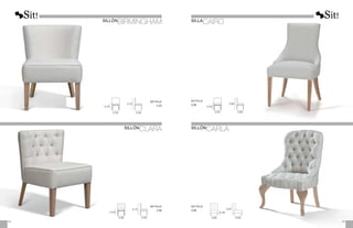 0,75
0,59 0,63
METRAJE
2,25
SILLÓN
BIRMINGHAM
0,43
0,75
0,59 0,63
METRAJE
2,50
SILLA
CAIRO
SILLÓN
CLARA SILLÓN
CARLA
0,38
0,87
0,60 0,58
METRAJE
3,00
0,50
0,43
0,90
0,50 0,62
METRAJE
2,00
99
98
 