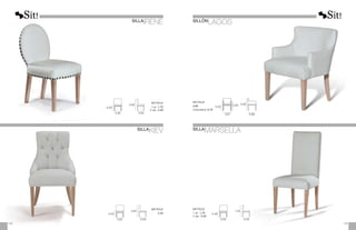 0,50
0,90
0,46 0,55
METRAJE
1 ud.: 1,75
2 uds.: 2,50
0,50
0,92
0,52 0,59
METRAJE
2,25
SILLÓN
LAGOS
SILLA
KIEV SILLA
MARSELLA
0,48
1,05
0,50 0,55
METRAJE
1 ud.: 1,75
2 uds.: 2,50
0,60
0,50
0,82
0,67 0,68
METRAJE
3,00
Funda Brazos:	0,75
109
108
SILLA
IRENE
 