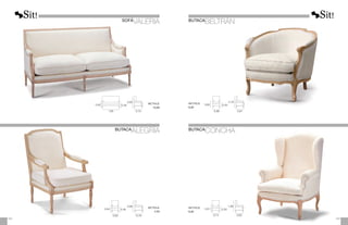 0,62 0,48
0,92
1,65 0,73
0,64 0,46
0,98
0,64 0,76
0,60 0,50
0,79
0,88 0,81
0,61 0,50
1,06
0,74 0,82
BUTACA
CONCHA
METRAJE
4,50
METRAJE
10,00
METRAJE
6,00
METRAJE
6,00
163
162
SOFÁ
VALERIA
BUTACA
ALEGRÍA
BUTACA
BELTRÁN
 