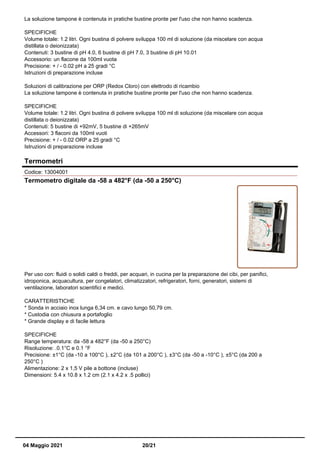 Polvere Calibrazione ORP 256mV - Per Tester PH E Redox, Confezione Da 3, Alta Precisione - Foto 6