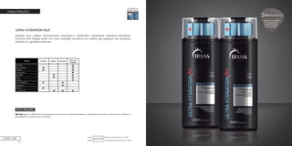 40
MANUTENÇÃO
ULTRA HYDRATION PLUS
Indicado para cabelos extremamente ressecados e danificados. Tratamento altamente hidratante.
Promove uma limpeza suave com nano reposição duradoura em cabelos que passaram por processos
químicos ou agressões externas.
Condicionador Ultra Hydration Plus - 300mlCódigo:
Shampoo Ultra Hydration Plus - 300mlCódigo:
HOME CARE
ATIVO PRINCIPAL
Soft Hair: agente condicionante que proporciona força aos fios, excelente desembaraço, redução do frizz, maciez e brilho superior. Melhora a
penteabilidade e minimiza danos na cutícula.
Dica
Solução para cabelos
ultra-ressecados,
devolvendo força,
maciez e brilho,
livre de frizz!
PROFISSIONAL
 