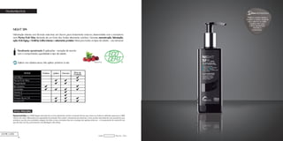 66
NIGHT SPA
Hidratação intensa com fórmula mais leve, em Serum, para tratamento noturno, desenvolvida com a inovadora
cera Myrica Fruit Wax derivada de um fruto dos Andes altamente nutritivo. Garante reconstrução, hidratação,
ação Anti-Aging e Antifrizz, brilho intenso e selamento protetor. Ideal para todos os tipos de cabelo – uso semanal.
HOME CARE
Night Spa - 250ml
TRATAMENTOS
Código:
ATIVO PRINCIPAL
Myrica Fruit Wax: cera 100% Vegana derivada de um fruto altamente nutritivo, chamado Myrica, que cresce nos Andes em altitudes superiores a 1.800
metros. Seu maior diferencial é sua capacidade de proteção. Para resistir a temperaturas extremas, o fruto produz naturalmente uma camada de cera
protetora, que faz uma verdadeira selagem de todos os seus nutrientes internos e protege dos agentes externos – e é exatamente da mesma forma
que ela atua nos fios, promovendo uma blindagem ultra eficaz.
Rendimento aproximado: 8 aplicações - variação de acordo
com o comprimento, quantidade e tipo de cabelo.
Aplicar nos cabelos secos, não aplicar próximo à raiz.
Melhora pontas duplas e
mantém o cabelo saudável
até o retorno no salão.
Espalhar bem para
melhor penetração
durante o
tratamento.
DicaPROFISSIONAL
Myrica Fruit
 
