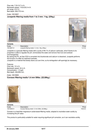 Resins and filtering medias catalog | PDF
