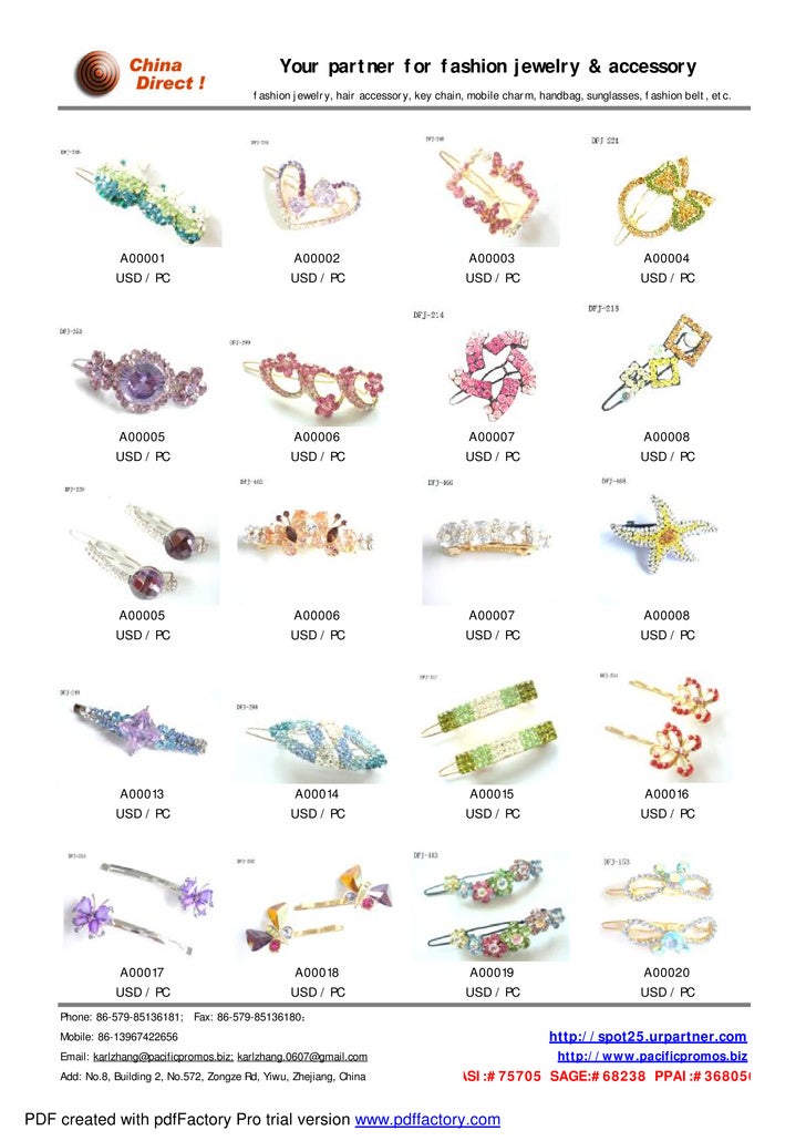 our jewelry catalog sample
