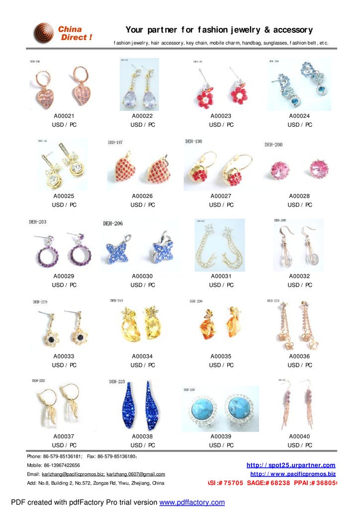 our jewelry catalog sample