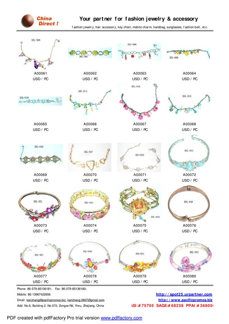 our jewelry catalog sample