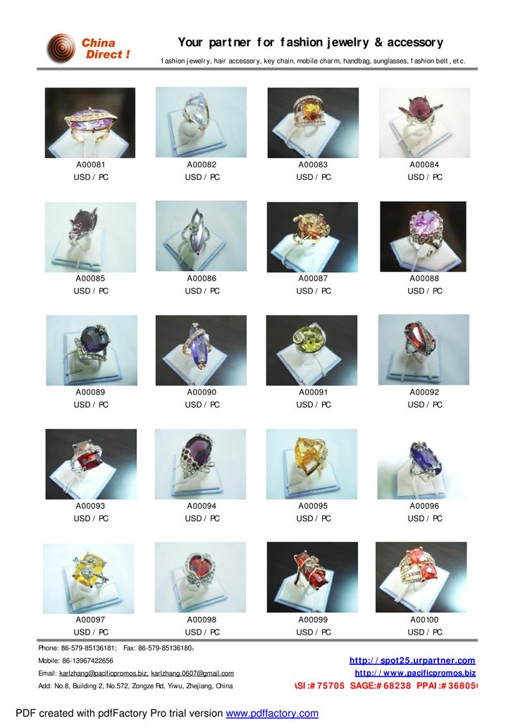 our jewelry catalog sample