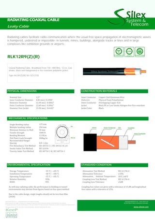 Radion Radiating Cable Catalogo Cables Radiantes, Leaky Radiating Cables | PDF