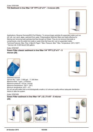 24 Oct. 2015 Catalog sinergroup Reverse Osmosis Water Softeners Water Purifier Microfiltration Ultrafiltration