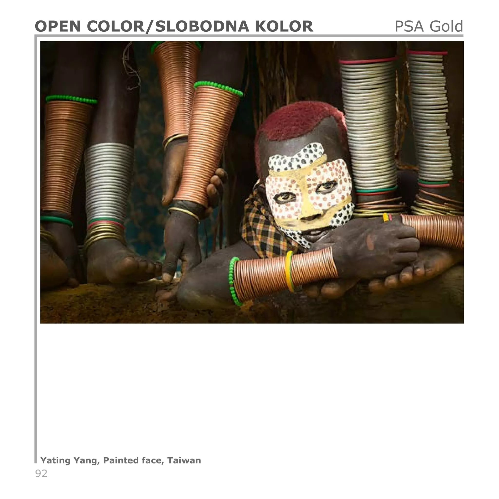 92
OPEN COLOR/SLOBODNA KOLOR PSA Gold
Yating Yang, Painted face, Taiwan
 