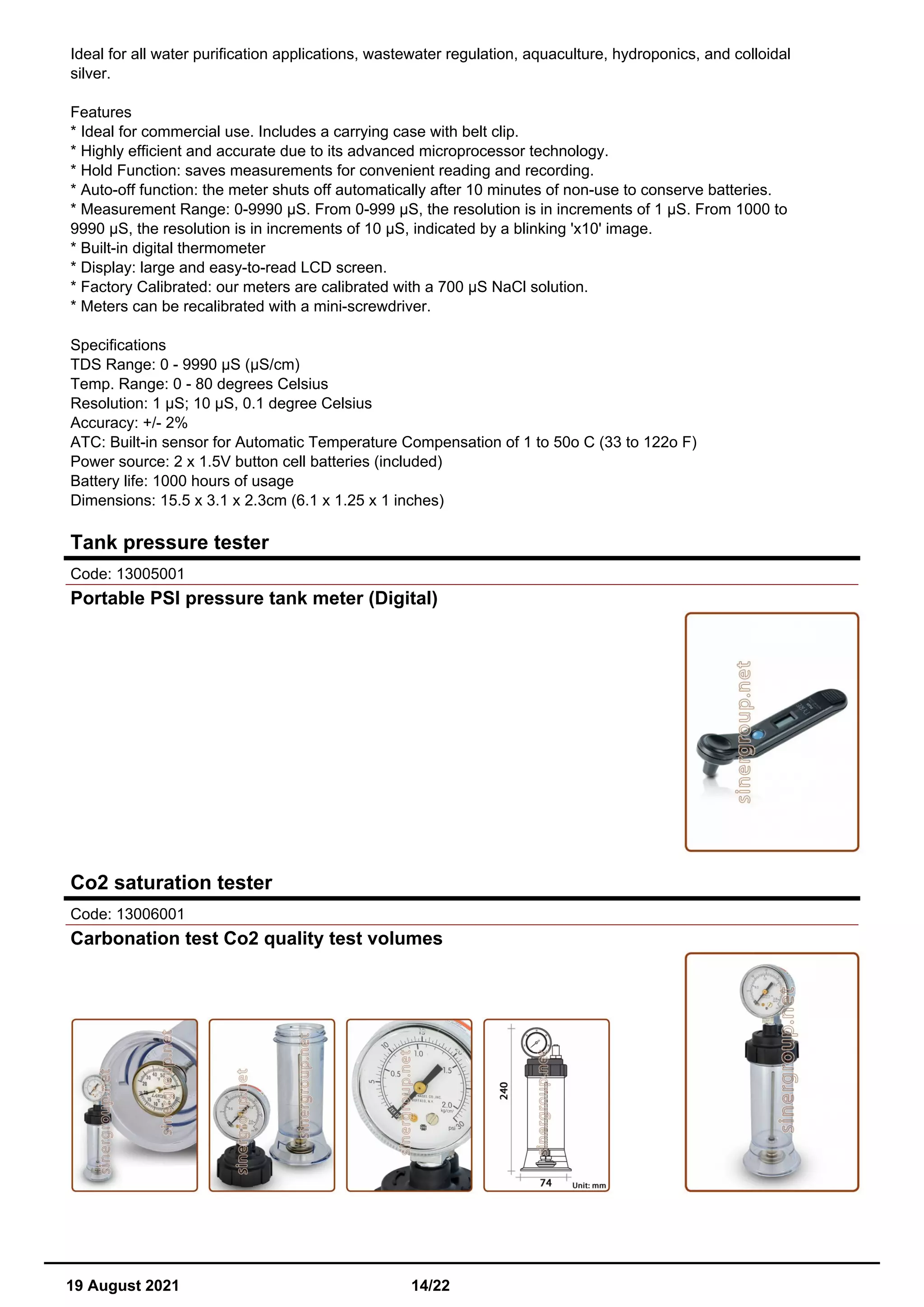 Tester and rapid kit for analysis catalog PDF Chemistry Science
