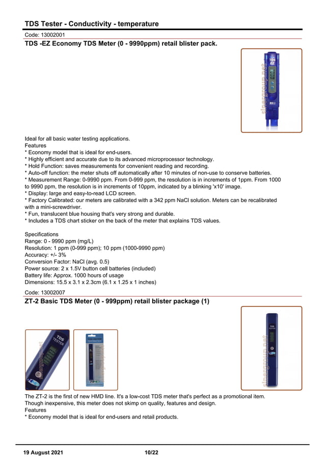 Tester and rapid kit for analysis catalog PDF Chemistry Science
