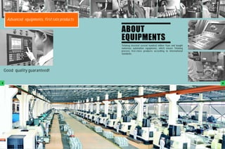 Advanced　equipments, first rate products

                                                ABOUT
                                                EQUIPMENTS
                                                Tefulong invested several hundred million Yuan and bought
                                                numerous automation equipments, which ensure Tefulong
                                                process first-class products according to international
                                                standards.




    Good　quality guaranteed!

3                                                                                                           4
 