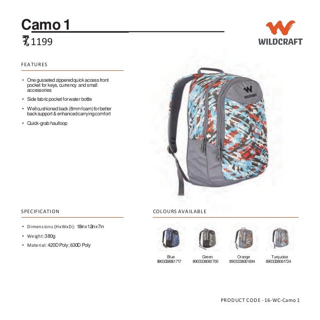 wildcraft backpack camo 1 green